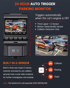 Dash Cam Front and Rear, 4K Ultra HD+1080P Dash Camera for Cars, Built-in Wi-Fi GPS, Included 32GB Card, 2.0'' IPS Screen Min