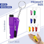PIFOOG Pack of 8 Window Breaker Seatbelt Cutter Keychain 3-in-1 Car Escape Tool Mini Glass Breaker Seat Belt Cutters Survival