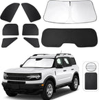TINGLU Window Shades for Ford Bronco Sport 2021-2025 2026 Accessorie Car Side Full Windows Rear Triangular Windshield Sun Shade Sun UV Rays & Privacy Protection for Camping,Napping,and Relaxing 8PCS