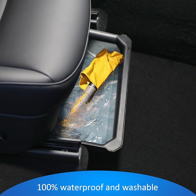 GEEDAR Under Seat Storage Box Organizer for Tesla Model Y (1 pack), Upgraded ABS + TPE Double Layer Hidden Storage Box, Washable Underseat Storage Organizer fit Tesla Model Y Accessories 2021-2024