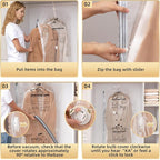 TAILI Hanging Vacuum Sealer Storage Space Saver Bags for Clothes, Suits, Coats or Jackets, 4 Pack Jumbo 53x27.6 Inches, Clear