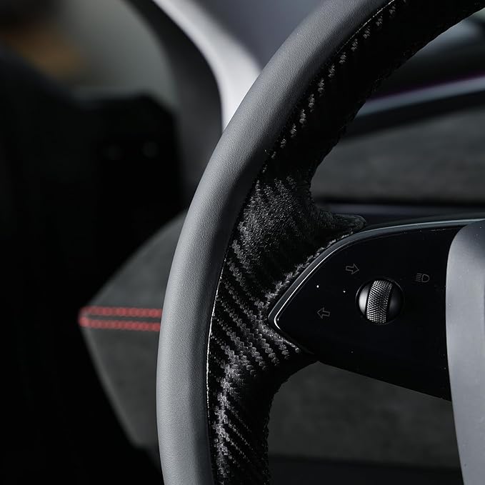 MEWANT DIY Stitching 3D Style Steering Wheel Cover Wrap for Tesla Model 3 Highland 2023-2025/Model Y 2025 Highland for Tesla Model 3/Model Y Accessories(3D Style)
