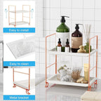FSyueyun 2-Tier Bathroom Countertop Organizer, Tool-Less Installation Premium Plastics Makeup Shelf Organizer Perfume Skincar