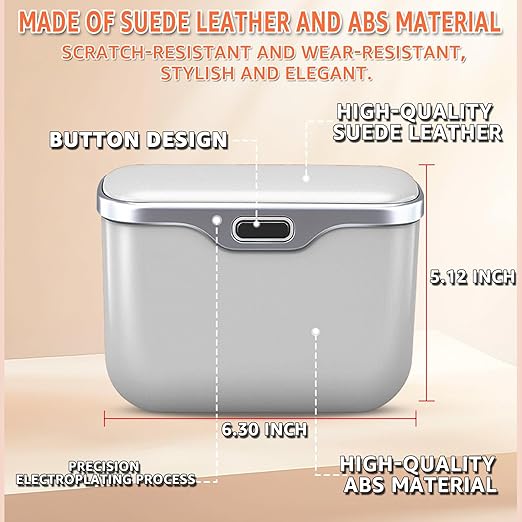 HOLDCY Car Trash Can, Waterproof Multi‑Functional Auto Trash Bin for Door/Console/Seat Back, Universal Vehicle Garbage Can for Car/Truck/SUV Drivers (White)