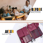 Packing Cubes for Travel - 8 Set Luggage Organizer Bags for Family, Mesh Breathable Travel Packing Cubes for Suitcases Durabl