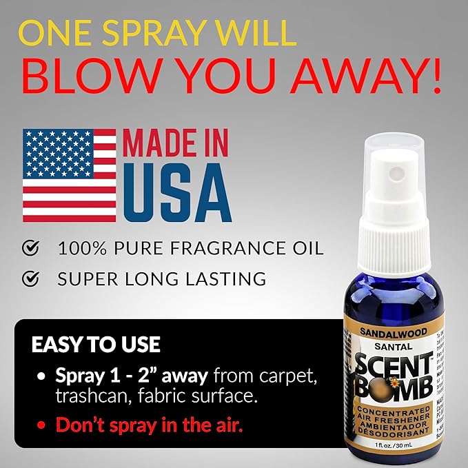 Scent Bomb Air Freshener Spray, Long-Lasting Odor Eliminator - Effective Deodorizer for Home & Car, Fresh Room Spray for Kitc