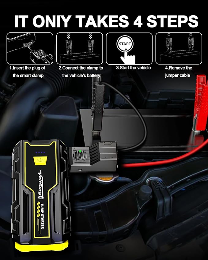 Car Jumper Starter 4000A Battery Jump Starter Portable (Engine Up to 7.0L Gas / 5.5L Diesel) 12V Car Battery Charger LED