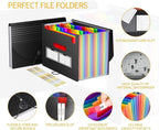 Accordion File Organizer Expanding File Folders,25 Pockets Document Organizer,Plastic Accordian File Folder,Expandable Bill P