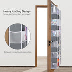 Univivi Over the Door Organizer, 6 Tiers Behind Door Storage with Clear Deep Pockets Hanging Organizer for Closet, Bedroom, N