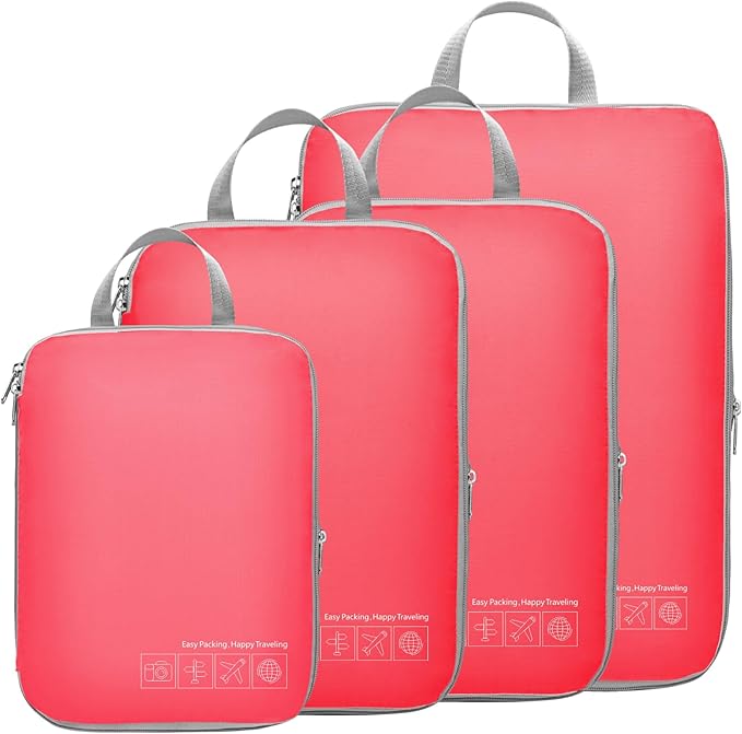 Cambond Compression Packing Cubes for Travel - Lightweight Expandable Travel Bags Luggage Organizers Travel Essentials Compre