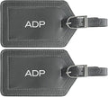 Personalized Monogrammed Leather Luggage Tags - 2 Pack