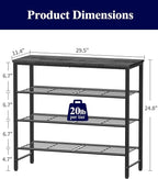 Kitsure Shoe Rack for Closet, Shoe Organizer with Leveling Feet, Sturdy & Rust-Proof Shoe Storage for Entryway, Bedroom, Livi