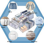 14 Pcs 6 Different Sizes Upgraded Wardrobe Clothes Organizer Jeans Organizer for Closet Foldable Pants Storage with Compartme