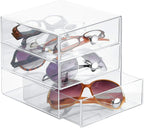 iDesign 3-Drawer Stackable Makeup Organizer - Clear Plastic Drawers for Bathroom, Vanity, or Desk