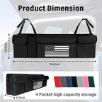 Turcee Car Trunk Organizer,Large Capacity Car Storage Organizer with US Flag Design,Hanging Foldable Car Organizers and Storag