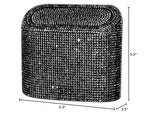 Sparkly Car Trash Car,Hanging Garbage Can with Lid Bling Rhinestone Trash Bin,Litter Container for Vehicle,Office,Home (Black)