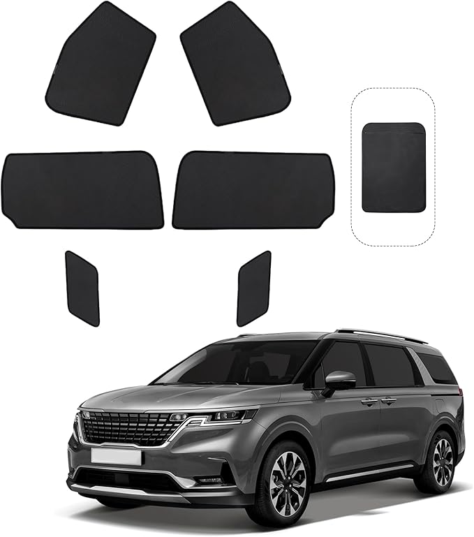 Front Side Half Window Shade Foldable Custom Fit for Kia Carnival 2021-2026 Car Window Shades for Side Window Sun Shade UV Protection Heat Insulation for Camping Sleeping 6PCS