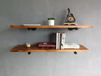 Industrial Pipe Wall Wood Shelves,Real Wooden Shelves 36" in Special Brown Color with 1.2" Extra Thickness, Modern Floating S