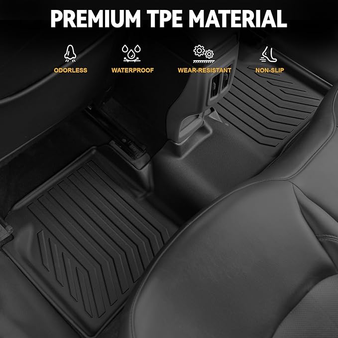 Floor Mats for Jeep Compass 2017-2026, All Weather Floor Mats Cargo Liner with Backrest Protectors and Door Sill Guards Accessories, Full Coverage Set (Fit New Body Style 2nd Generation)