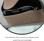 Sunglass Holder for Car Visor, Magnetic Auto Sun Visor Eyeglass Organizer with Dual Back Clips, Leather Glasses Protective Storage Case Universal for Most Vehicles Visors (Brown)