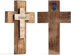 OKSQW Wall Wooden Christians Cross Spiritual Religious Cross Gifts With Hook on Hanging Wall Or Table With Blessed For Church