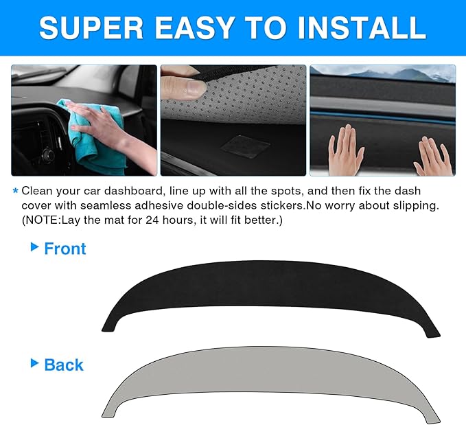 Autorder Dashboard Cover Mat for Tesla Model Y 2025 2026 Accessories Dash Cover Upgrade Flannel Dash Mat Sunshade Glare UV Ra