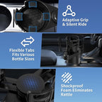 2 in 1 Car Cup Holder Expander, Adjustable Base (2.6-3.9") Dual Cup Holder Extender for Car, Universal Large Drink Holder Ada