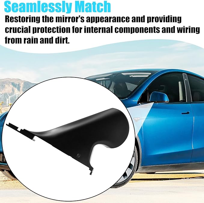 Jaronx Compatible with Tesla Model Y Mirror Holder Lower Cover 2018-2024, Left Driver Side Rearview Mirror Bracket Bottom Base Cover Replacement for Tesla Model Y Accessories 8202108