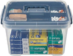Pulseplay Clear Medicine Organizer Box with Handle Medicine Cabinet Organizer with Removable Tray First Aid Box Empty for Hom