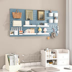 Pegboard Combination Kit, 8 Peg Boards and 30 Accessories Modular Hanging Black Pegboard for Walls, Office Wall Organizer, Ke