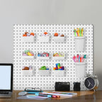 Yookeer 20 Pcs Pegboard Bins and Cups with Hooks and Loops Peg Assortment Organizer Accessories Various Tool Organizer Pegboa