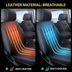 Coverado Chevy Silverado Seat Covers Full Set, Faux Leather Car Seat Covers Fit for 2014-2018 1500, 2015-2019 2500HD 3500HD C