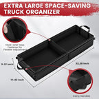 Under Seat Truck Organizer Storage Box with 1 Removable Divider & 5 Storage Mesh Bag, Collapsible Trunk Organizer for Car,