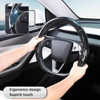 Steering Wheel Cover for Tesla Model 3 2024-Present Highland/Tesla Model Y Juniper 2025-Present, Carbon Fiber Steering Wheel Cover for Tesla Model 3 Highland/Y Juniper Accessories, Glossy Black