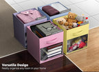 Sorbus 13 Inch Storage Bins with Clear Window - 6 Foldable Baskets for Organizing Clothes, Toys, Books - Sturdy Collapsible F