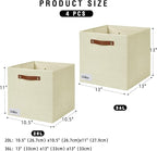 Bagnizer Collapsible Fabric Storage Cube Bins with 2 Reinforced PU Handles, Foldable Storage Organizer Baskets for Closet, Sh