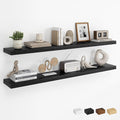 Dreamland 48Inch Floating Shelves for Wall, Rustic Wooden Black Floating Shelves for Living Room, Kitchen, Farmhouse, Deep Wa