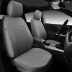 CAR PASS Quilting Faux Leather Seat Covers Full Set, Waterproof Deluxe PU Premium Auto Seat Cover, Breathable Seat Covers Uni
