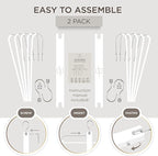 MORALVE Pants Hangers Space Saving - 2 Pack European Beechwood Scarf and Jean Hangers - Closet Organizer and Space Saver Pant