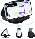 Cell Phone Holder for Car, Vertical Horizontal Car Phone Mount with 360° Rotate Dashboard Cradle Compatible iPhone Samsung Galaxy Android Smartphones, GPS Devices