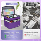 Mancro Dual Layers Pill Bottle Organizer Bag, Medicine Pill Organizer Bag with Lockable Zipper, Medicine Travel Bag for Pills