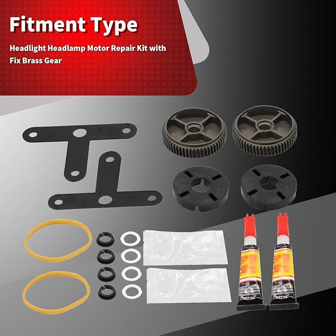 51072-54 Headlight Headlamp Motor Repair Kit with Fix Brass Gear Compatible with 2000-2004 Corvette C5 1993-2002 Firebird Tra