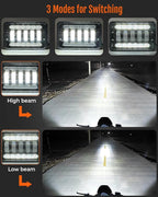 LED Headlight Light Bar Kit with Mounting Bracket for Suzuki DR650S DR650SE DRZ400 DRZ400S DRZ400SM - 4800LM High/Low Beam, 6