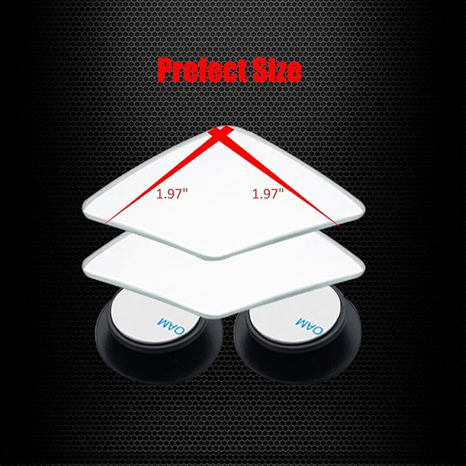 Ampper Rhombus Shaped Blind Spot Mirror, HD Glass Frameless Convex Wide Angle Rearview Blindspot Car Mirror for Car SUV and Truck (Pack of 2)