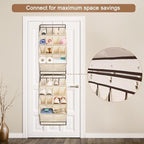 FENTEC 2 Pack Over the Door Shoe Organizer, Hanging Shoe Organizer, 28 Large Deep Pockets Door Shoe Rack with 6 Hooks Shoe Or