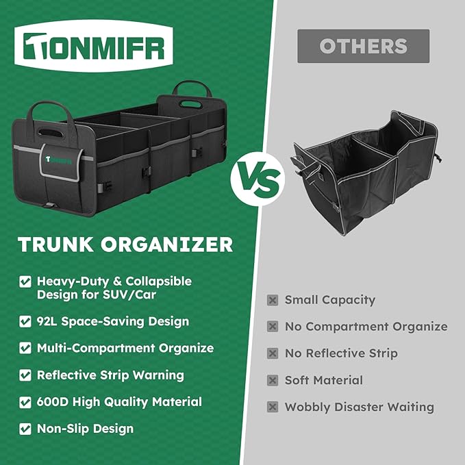 112L Large Capacity Car Trunk Organizer with 20L Insulated Fresh-Keeping Bag, Heavy-Duty 600D Waterproof Oxford Collapsible