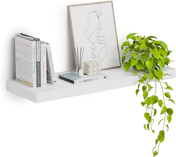 Heimlove 12inch Deep Floating Shelves for Wall, Mounted Shelves 24" W x 12" D x 1.5" H, wall Shelf for Bedroom Living Room Ba