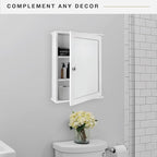 MCS 23x18 White Medicine Cabinet Organizer, Wall Mounted Bathroom Cabinet for Over-The-Toilet Storage, Bathroom Furniture & R