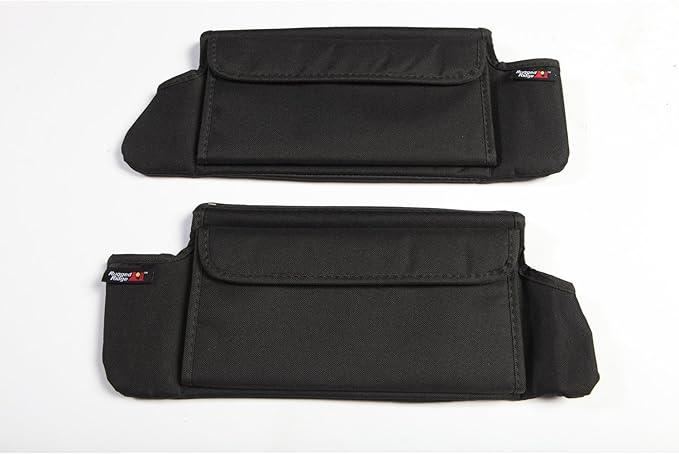 Rugged Ridge 13305.07 Sun Visor Organizer Kit, Black; 07-09 Jeep Wrangler JK