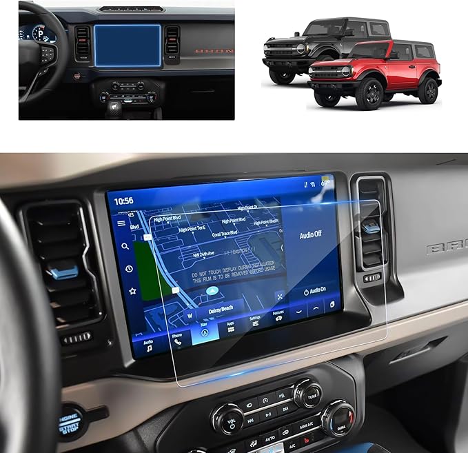 Bronco Screen Protector 12 In for 2021-2024 Ford Bronco Raptor/Wildtrak/Outer Banks/Everglades/Badlands SYNC 4 12" Touchscree